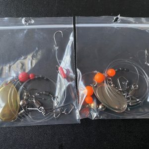 NEW Deluxe STIFFY Mullet/Bass Spinner Silver Gold Combo x 2 Rig Pack